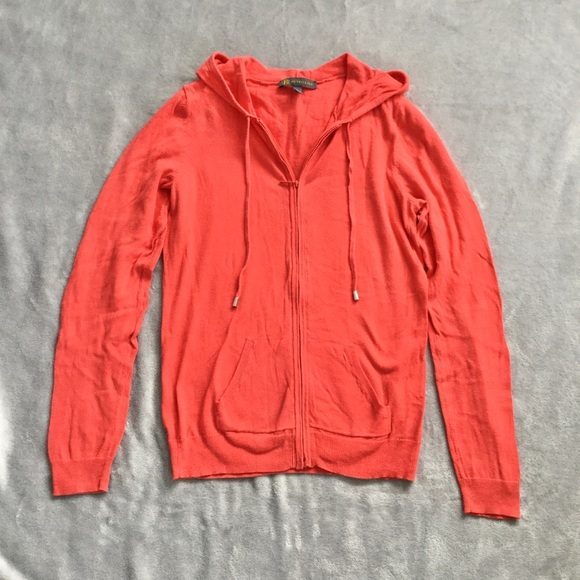 Lightweight Coral Zip Up Hoodie Sweater - Picture 4 of 7
